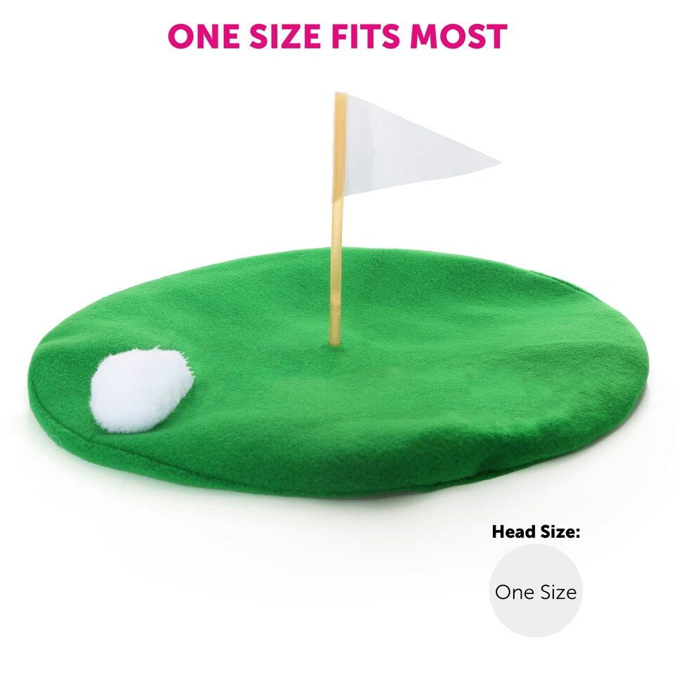 image 1 of Adult Golf Hat – Fleece Feel Beret Style Fancy Dress Cap N/A | One Size
