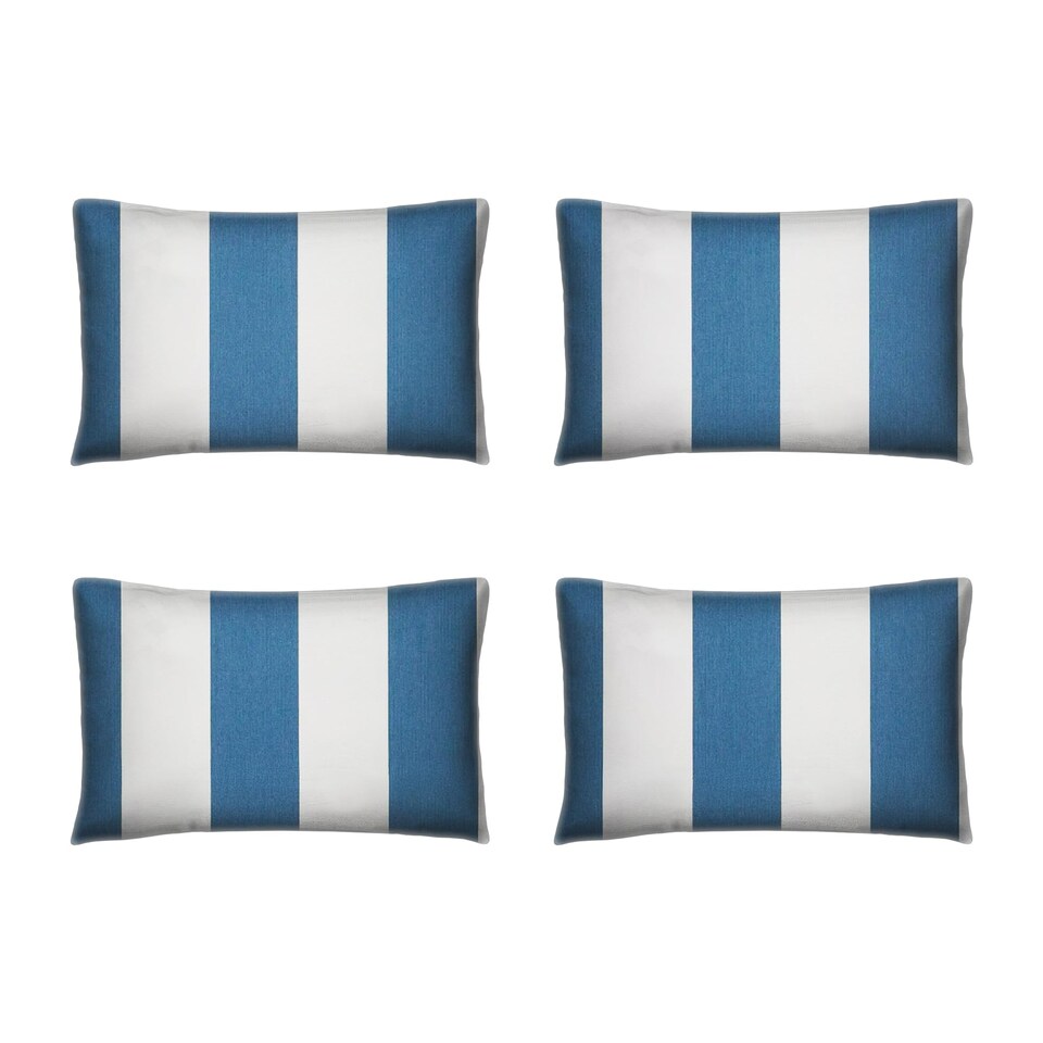 image 1 of Covers&All Sunbrella Rectangle Striped Throw Pillows Pack Of 4, Rectangle 12 x 20, Cabana Ragetta