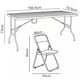 image 7 of 5Ft Rattan Effect Garden Folding Table and Chairs Garden Set - Black | Black | 5