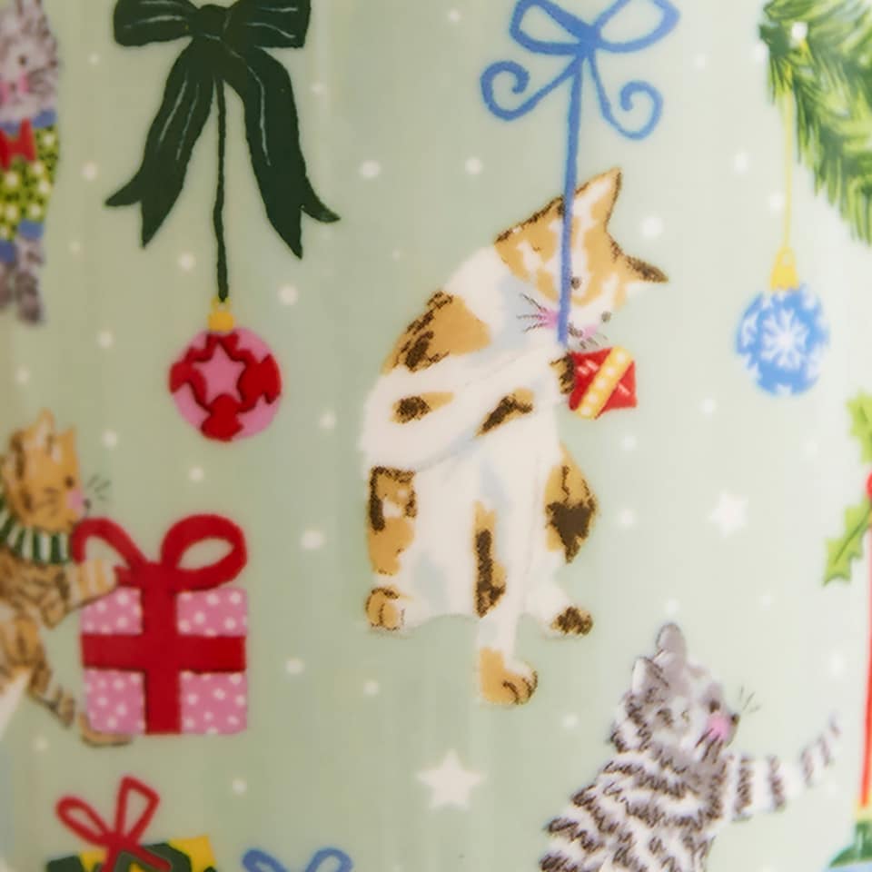 image 1 of Ulster Weavers Christmas Cats Mug - New Bone China Seafoam