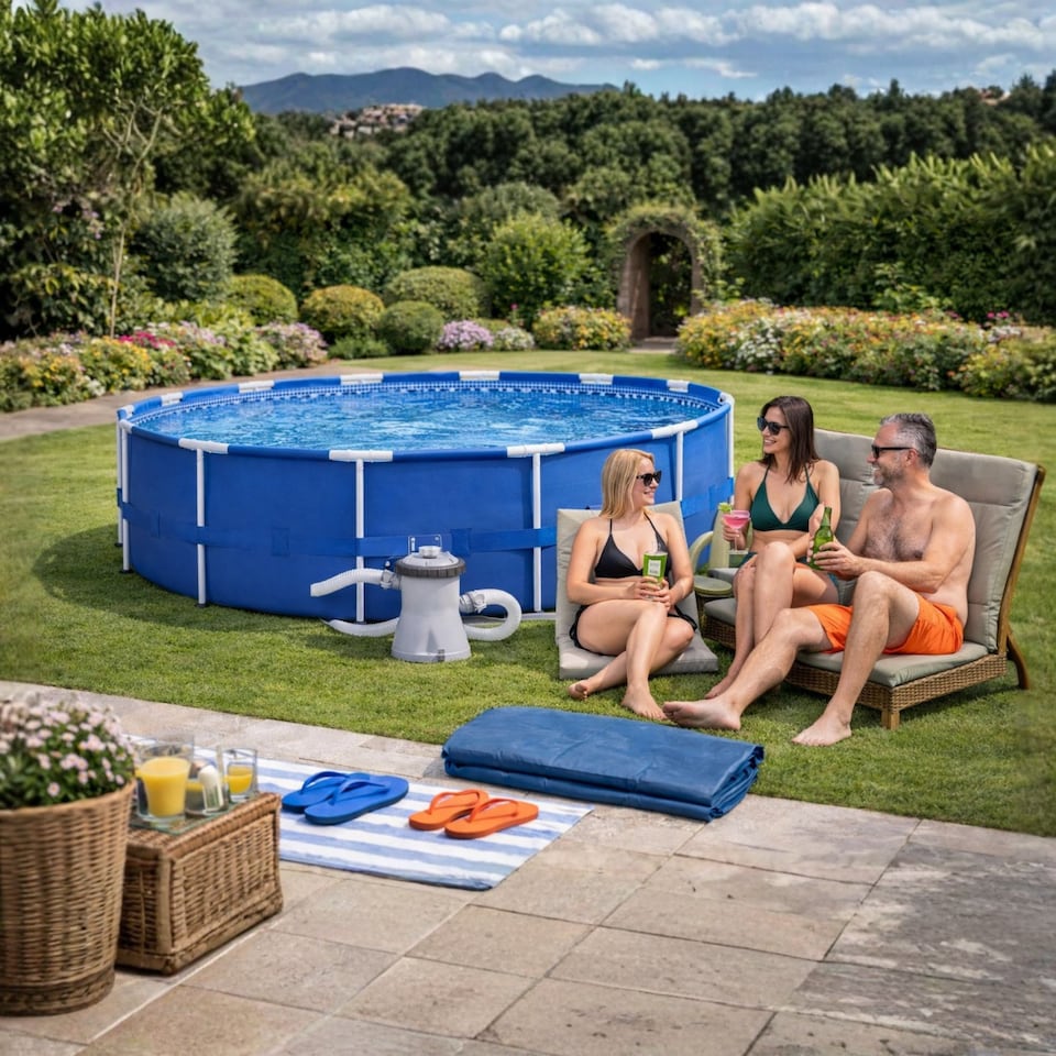 image 1 of Swimming Pool Metal Frame Family Pool 10ft