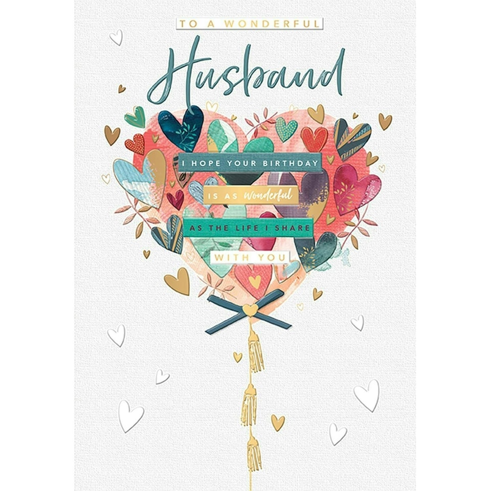 Words 'n' Wishes Wonderful Husband Birthday Card, Hope Your Birthday is as Wonderful as the Life I Share With You, Birthday Card Husband