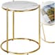image 1 of Side Table Ellsa - marble top, steel frame, elegant design White | Gold