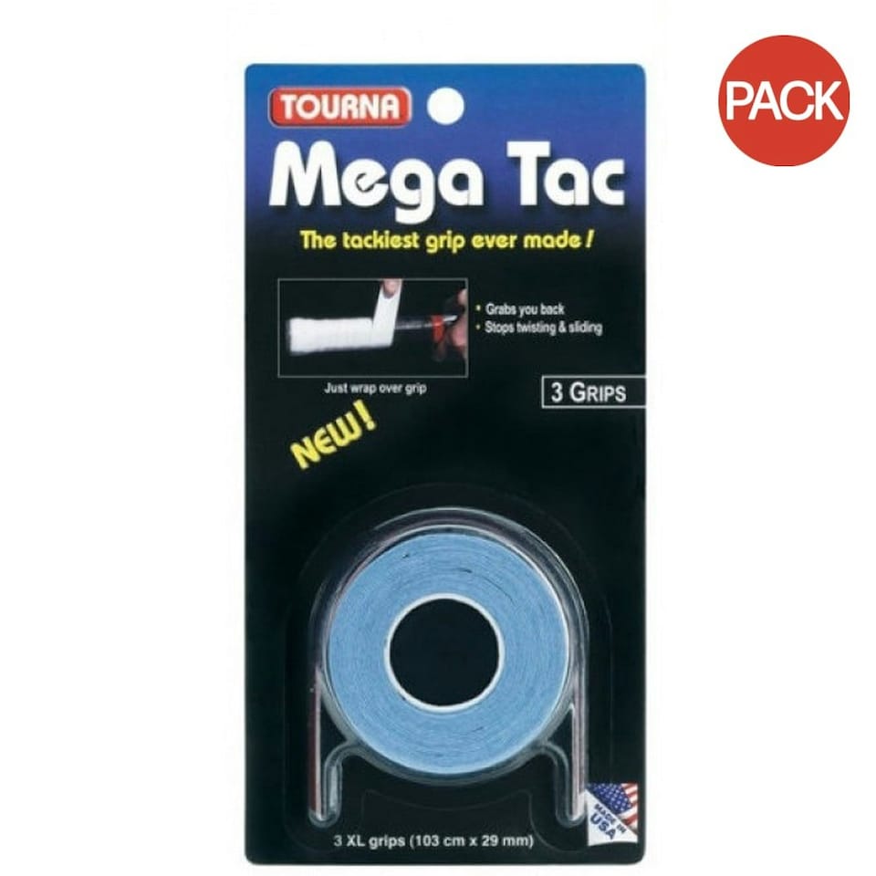 image 1 of Tourna Mega Tac Grip Tape (Pack of 3) - Blue - One Size