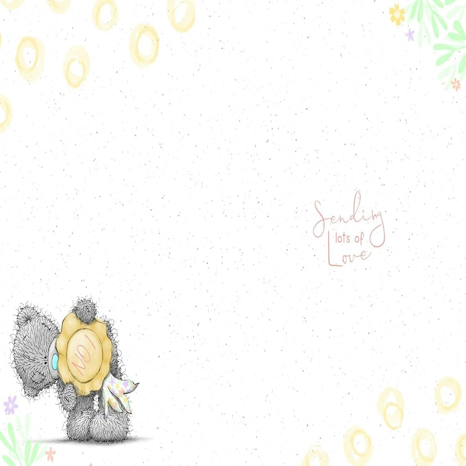 image 1 of Bear With Rosette Open Birthday Card