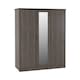 image 1 of Lisbon 3 Door Wardrobe - L53.5 x W120 x H187 cm - Black Wood Grain Grey
