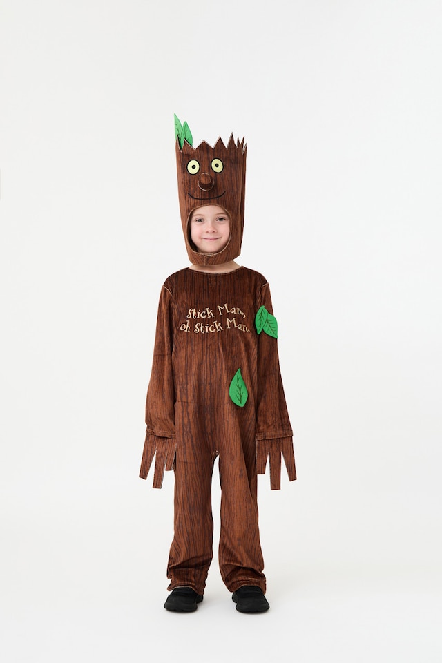 image 1 of Officially Licensed Stickman Unisex Kids Full Suit Costume - World Book Day, Dress-Up, and Role Play - Ages 3-8 | Brown | Brown | 4-6 years
