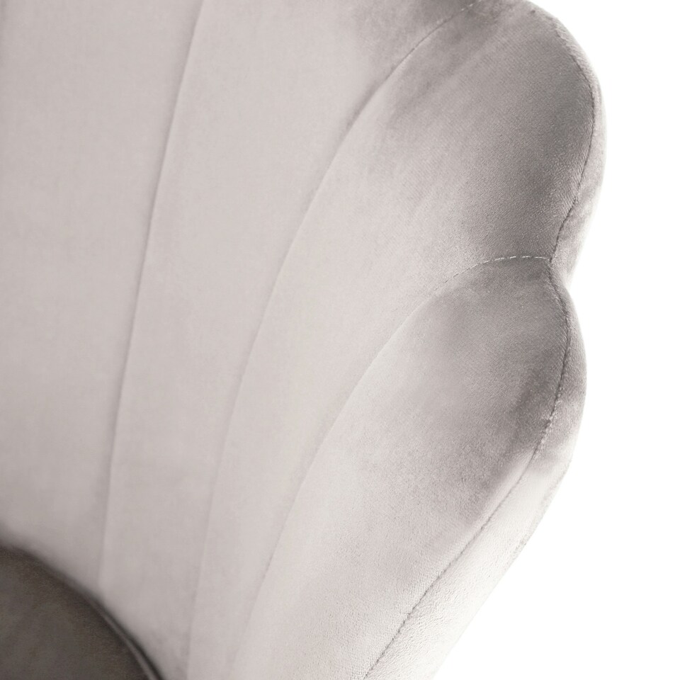 image 1 of FREYA Petal Chair Velvet Upholstered Fabric - Taupe Grey | Taupe