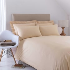 Charlotte Thomas Poetry Plain Dyed King Biscuit Duvet Cover Set - 228 x 218cm