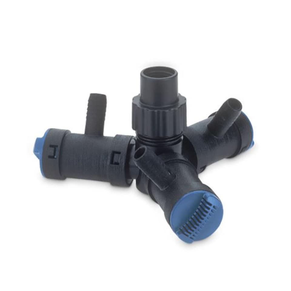 Oase Multi WD Water Distributor 1/2 Inch - 3-Way Adjustable Flow Splitter Black