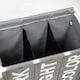 image 2 of Living and Home 3-Section Laundry Hamper Sorter with Lids & Wheels - Dark Grey | Grey
