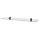image 1 of Harbour Housewares Rounded Floating Glass Shelf - 60cm - Metallic Brackets - Bathroom Shower Storage Vanity Display Unit Shelf | Black | Black | 1