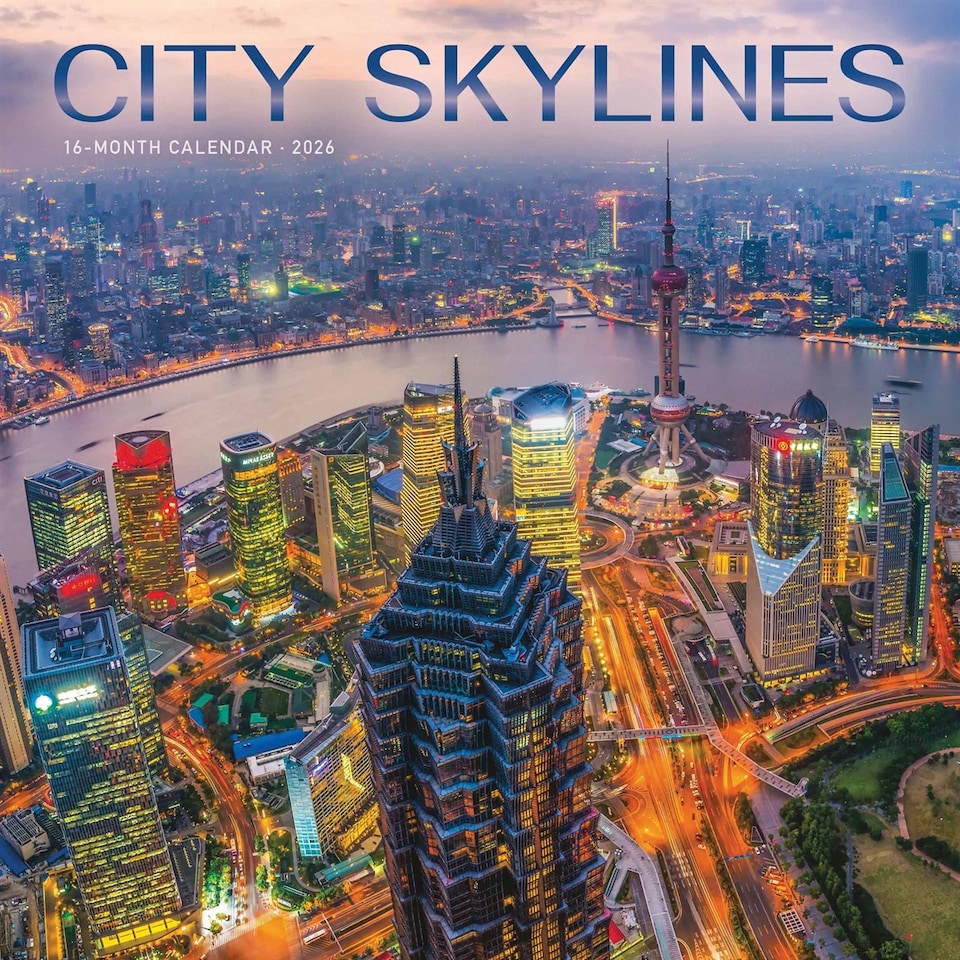 image 1 of City Skylines Calendar 2026, Wall Calendars, Month To View, Travel, Gift