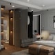 image 2 of Modern 2 Door High Gloss Wardrobe with Mirror, Drawers & Hanging Rail
