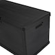 image 6 of 350L Outdoor Patio Anthracite Plastic Garden Storage Box With Handles & Wheels