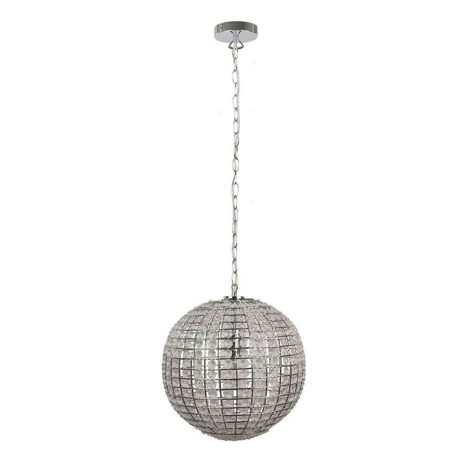 image 1 of Giliola 1 Light Pendant Chrome and Clear Ceiling Light