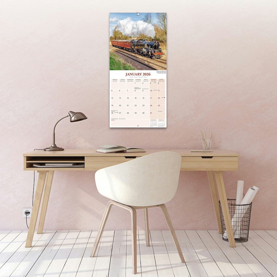 image 1 of Steam Trains 2026 Calendar | Square Wall Calendar | Train, Steam Railway Gift | Plastic Free Packaging | by Avonside Publishing
