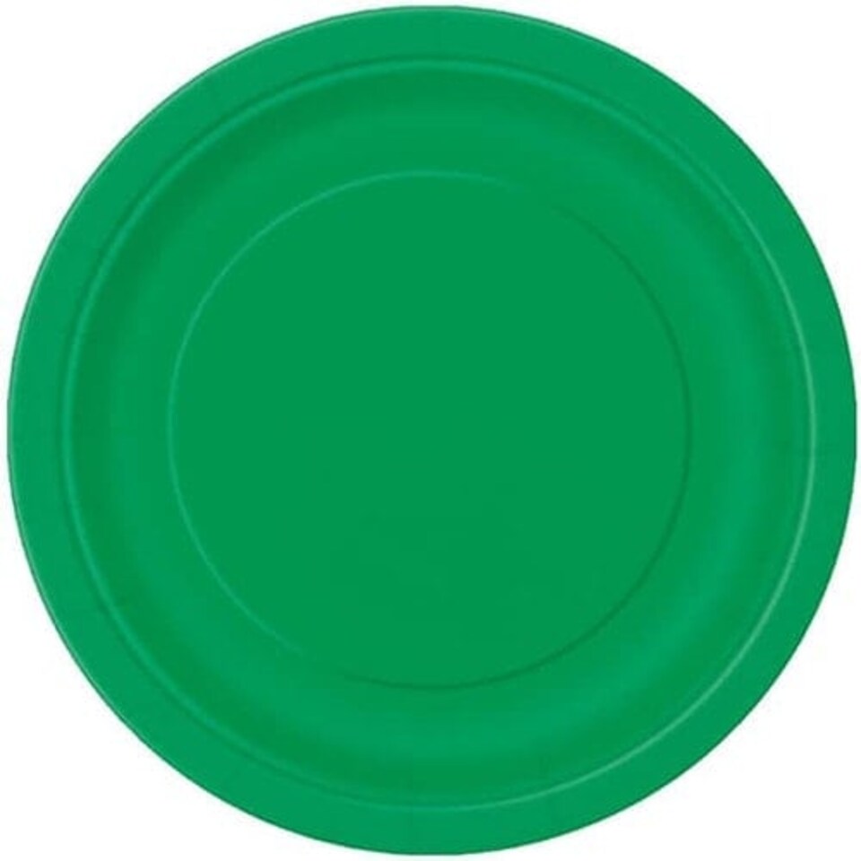 Emerald Green Round Paper Plates 22cm - Pack of 16