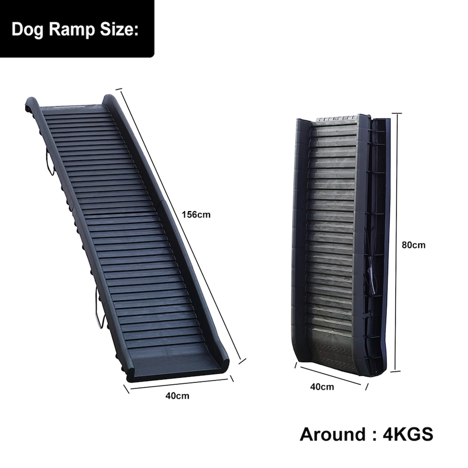 image 1 of Gr8 Garden Dog Pet Ramp Plastic Folding Lightweight Strong Bi Fold Travel Car Van Portable