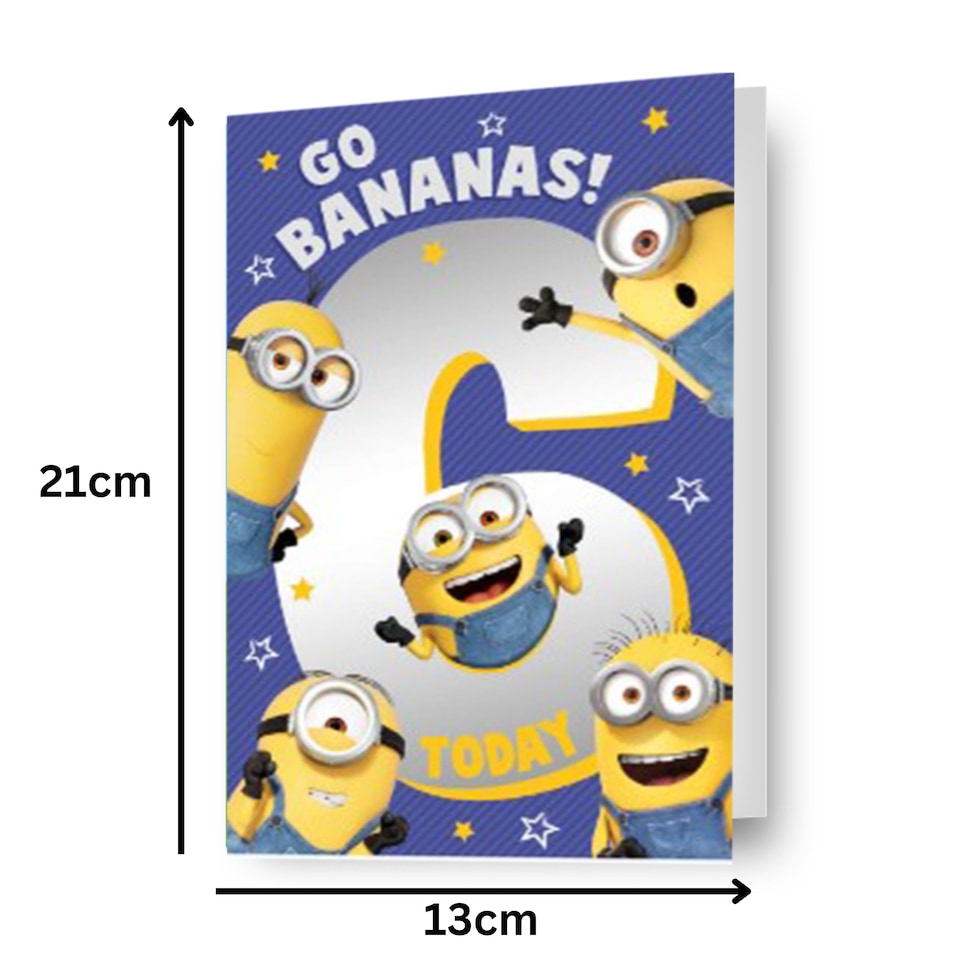 image 1 of Despicable Me Minions Age 6 Birthday Card