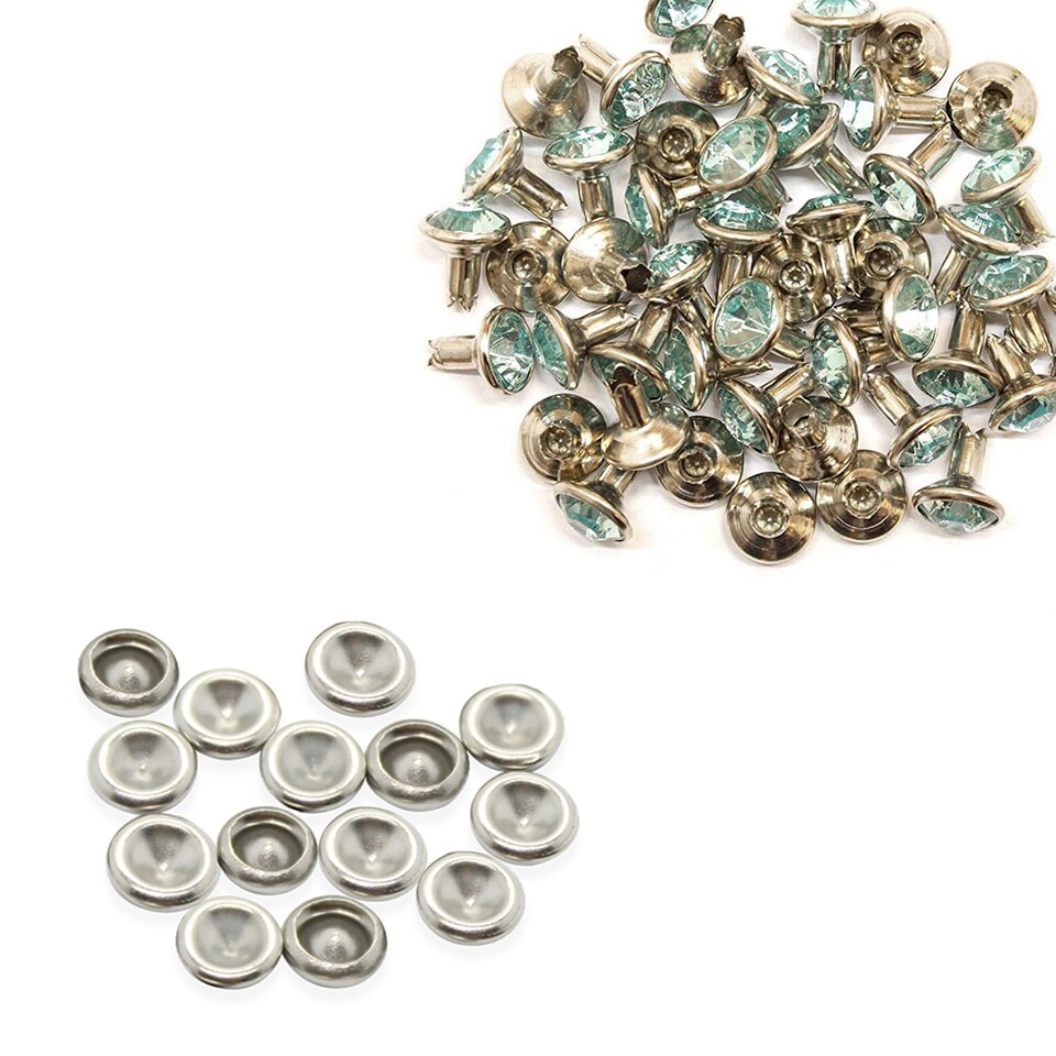 image 1 of 10mm Diamante Acrylic Rhinestone Studs with Pins - Pack of 10