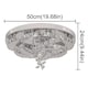 image 3 of Crystal LED Ceiling Light Silver Chandelier 3 Color Lights 50x24cm Wall