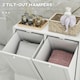 image 4 of kleankin Tilt-out Laundry Storage Cabinet with 2 Compartment Hampers, White