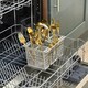 image 10 of SPARES2GO Cutlery Cage Basket compatible with Lamona Howdens Dishwasher (Grey, Removable Handle, 225mm)