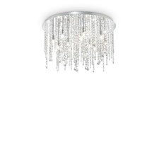 Royal 12 Light Medium Semi Flush Ceiling Pendant Chrome, G9