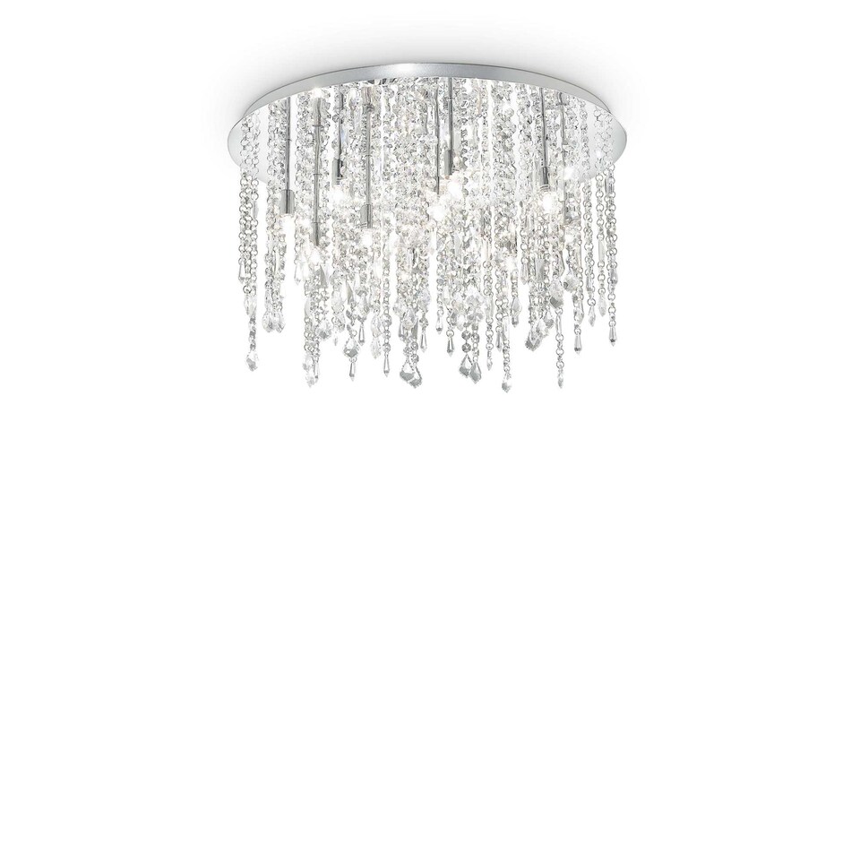 Royal 12 Light Medium Semi Flush Ceiling Pendant Chrome, G9