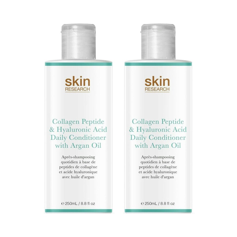 image 1 of Skin Research Collagen Peptide & Hyaluronic Acid Daily Conditioner with Argan Oil 250ml Twin Value Savings Pack