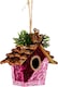 image 6 of Pink Burgundy Birdhouse 10x11cm - Christmas Tree Hanging Decorations Ornaments Fairy Tale Themed