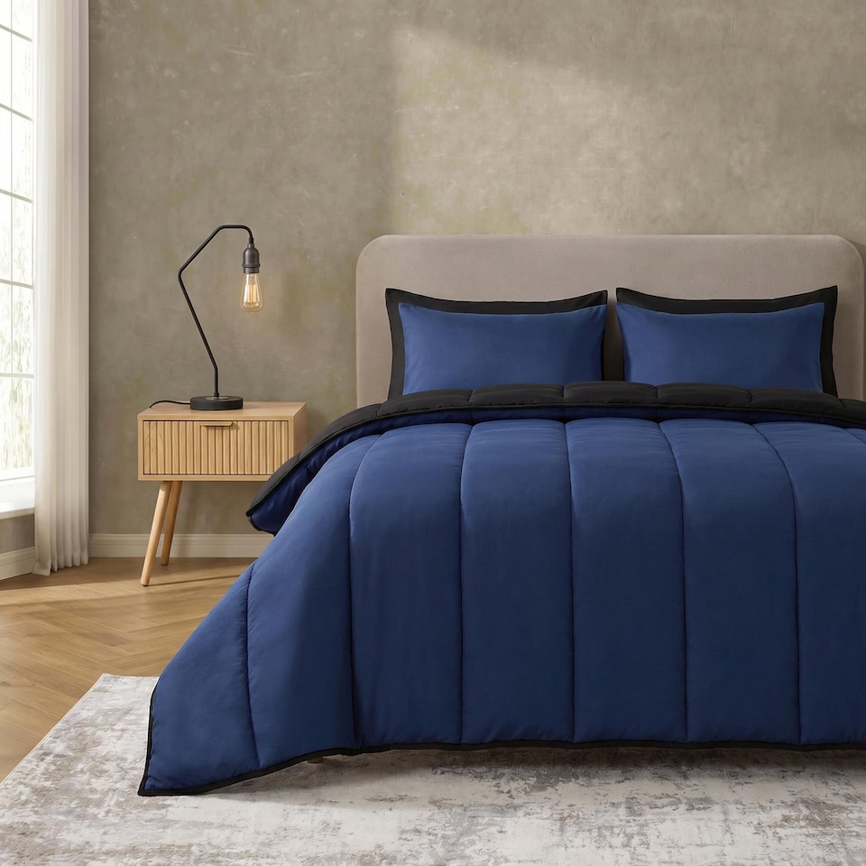 image 1 of OHS Reversible 10.5 Tog Coverless Washable Duvet with Pillowcases