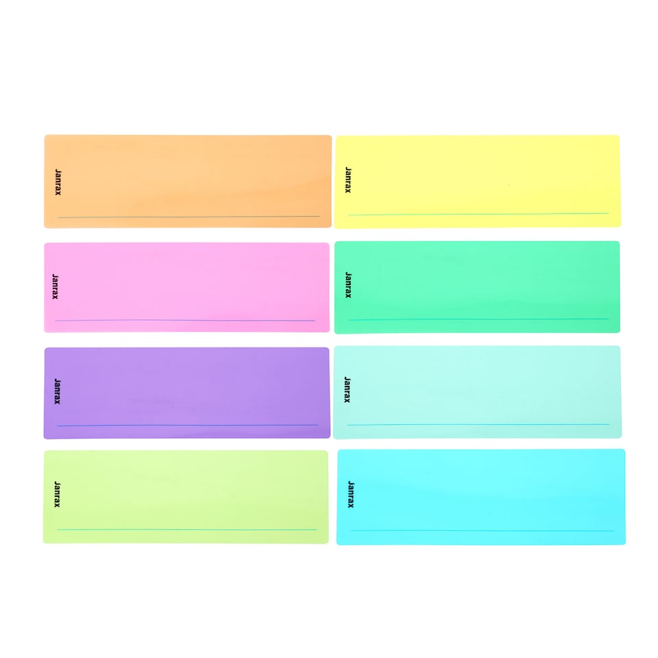 image 1 of Pack of 8 Assorted Coloured 210x80mm Dyslexia Overlay Reading Strips  - PET Material, Rounded Corners | Multi | Assorted
