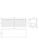 image 2 of Balterley Tixall Fluted 2 Drawer Wall Hung Vanity Unit with Worktop, Dark Grey, 1200mm