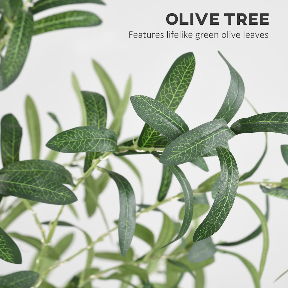 image 1 of HOMCOM 6ft Olive Tree Light with 300 Warm White LED Lights, Artificial Tree for Indoor, Party, Wedding, Christmas, Home Decoration, Green