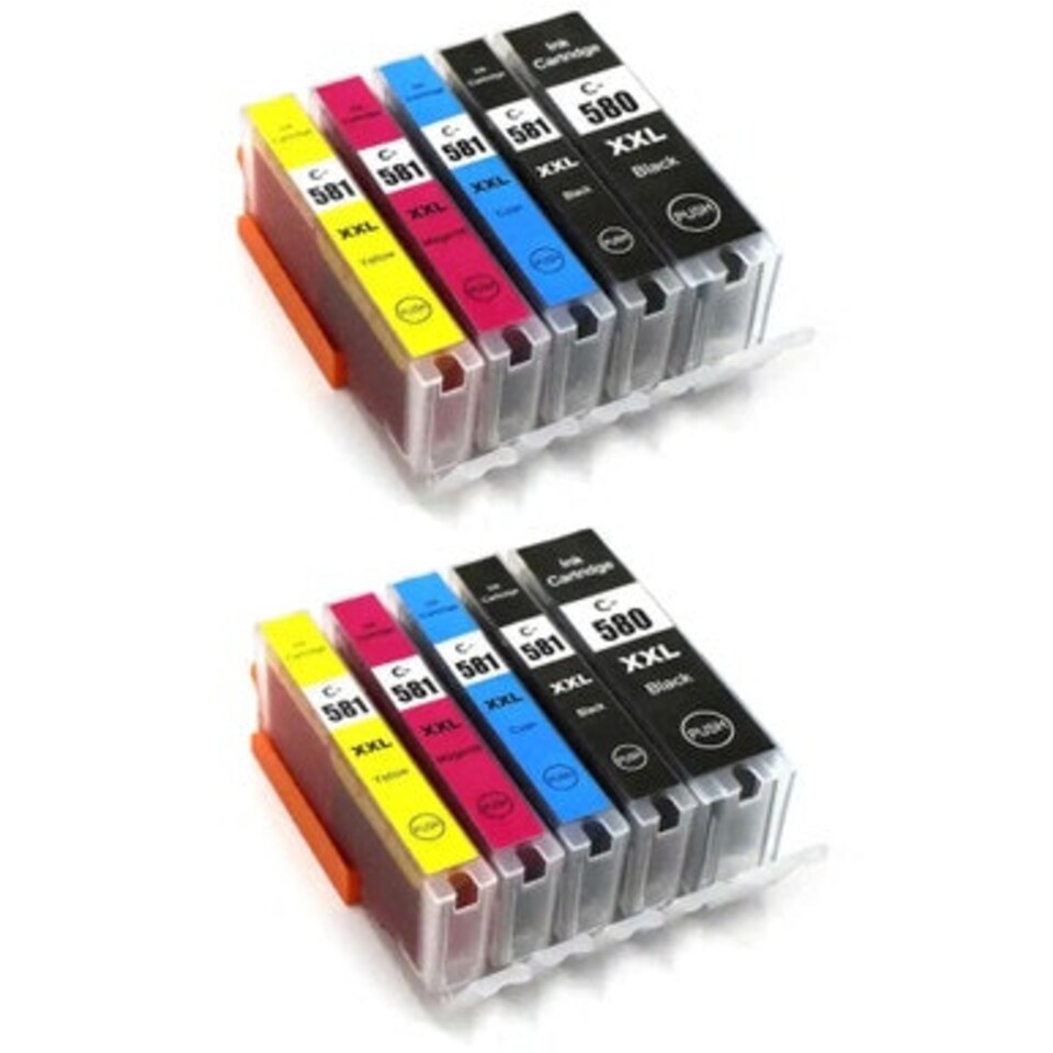 image 1 of 2x Sets of 5 Compatible Canon PGI580XXL CLI581XXL Ink Cartridges Multi