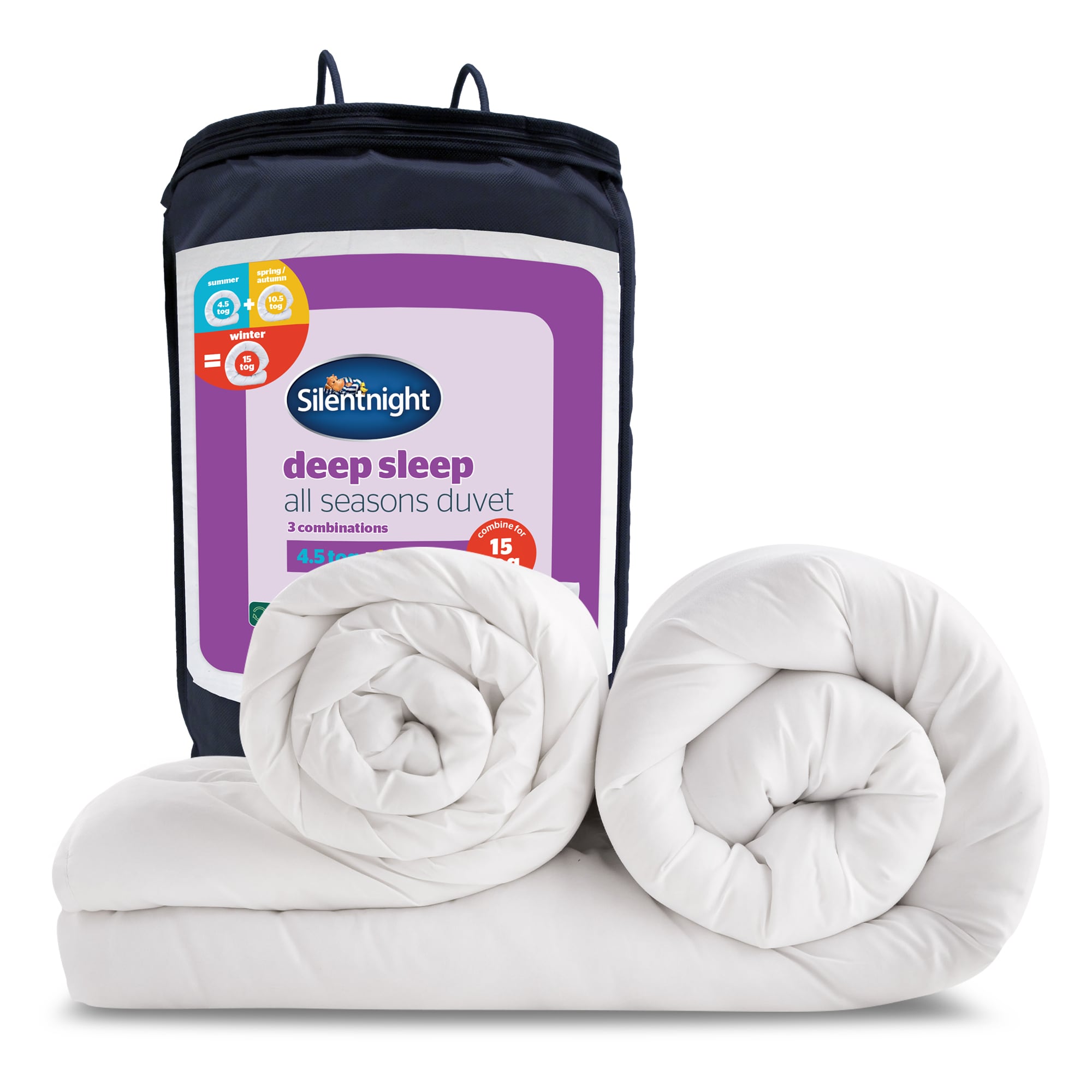 Silentnight Deep Sleep All Seasons 4.5 tog + 10.5 tog Duvet | White | King
