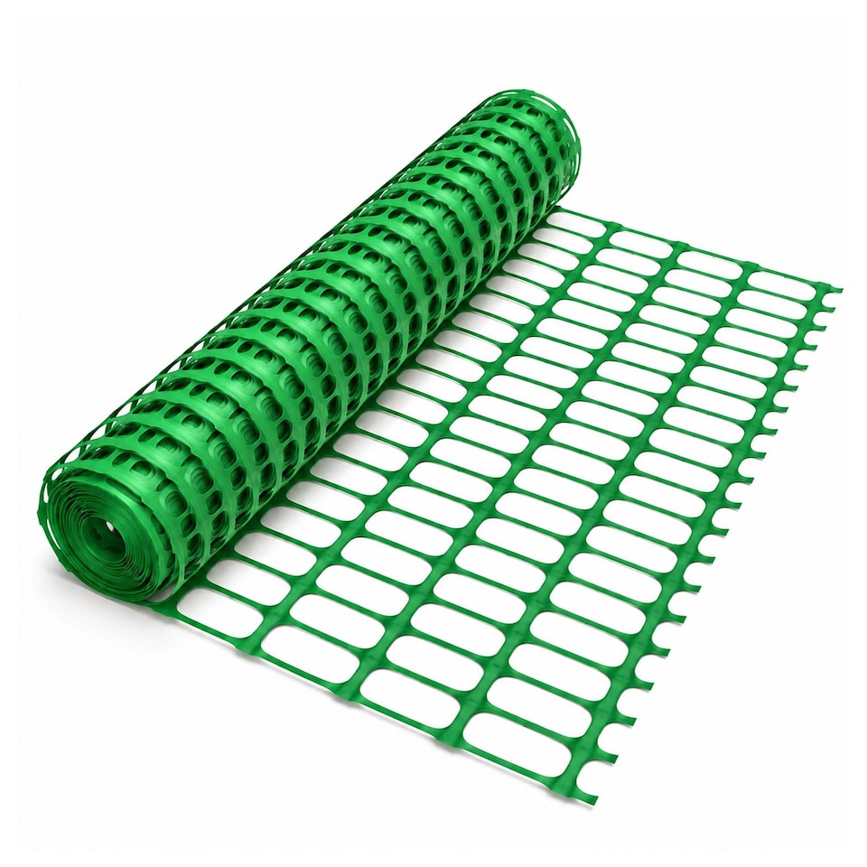 image 1 of Heavy Duty Green Safety Barrier Mesh Fencing 1mtr x 15mtr | Green | 1