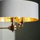 image 5 of Highclere Single Shade Pendant Ceiling Lamp, Antique Brass Plate, Vintage White Fabric