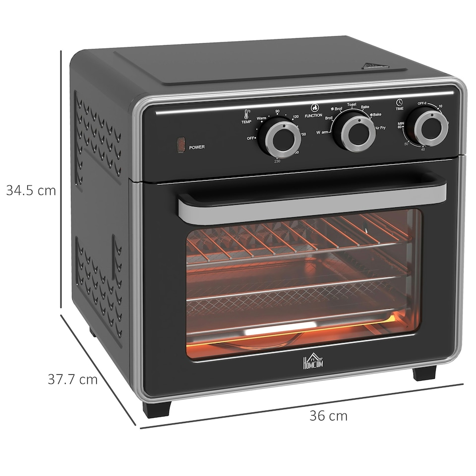 image 1 of HOMCOM Air Fryer Oven 20L Mini Oven Countertop Convection Oven 1400W Black