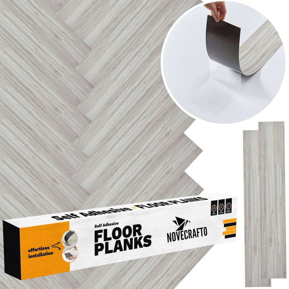 image 1 of Self Adhesive Floor Planks | 36x5.98in (91.4x15.2cm) Each | Peel & Stick Vinyl Flooring | Slatewood Flow Effect | Waterproof Tiles for Home DIY Floors Brown | 1.39 sqm