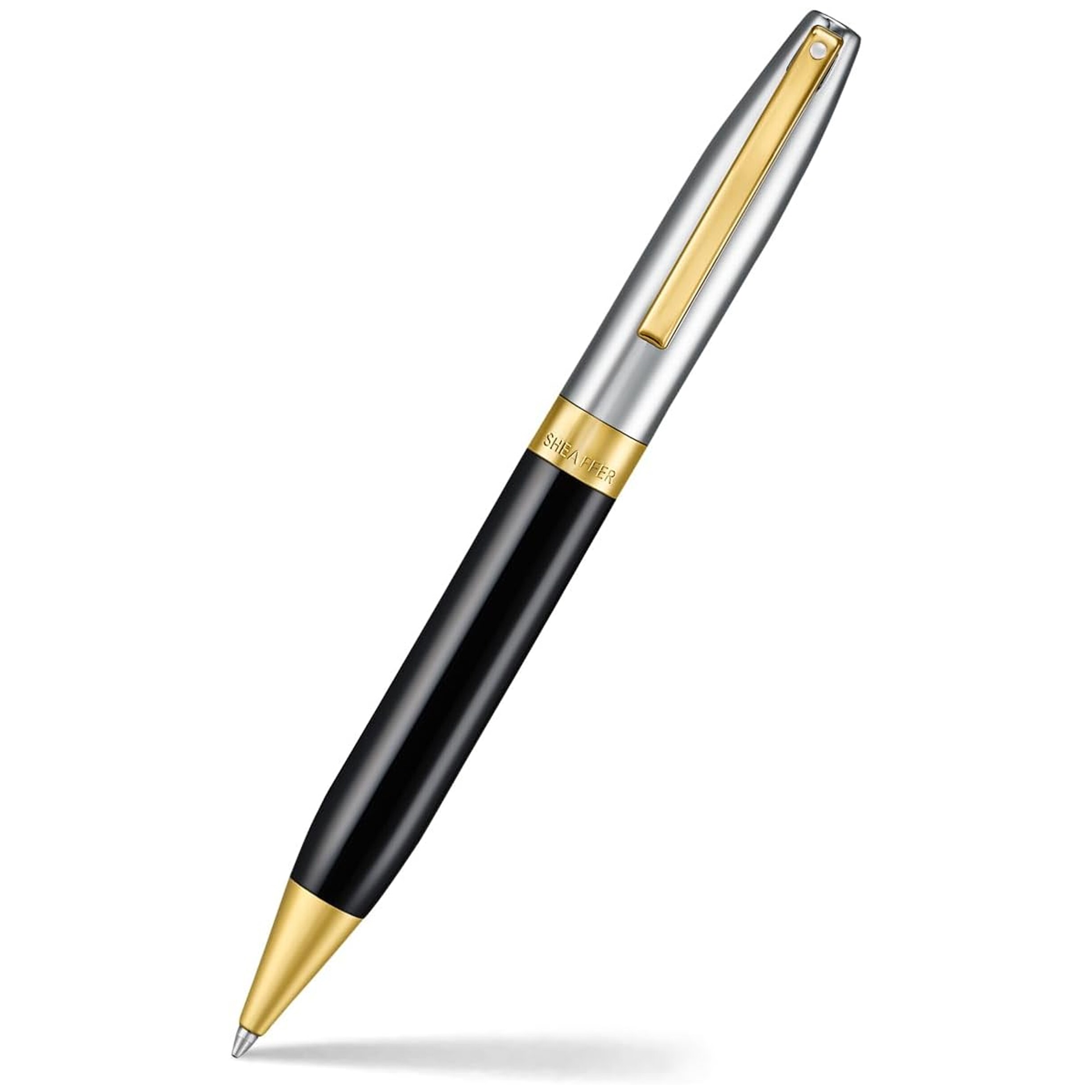 Sheaffer Legacy 9065 Ballpoint Pen Glossy Black and Chrome Bi-Colour with 14K PVD Gold Plated Stainless Steel Trims