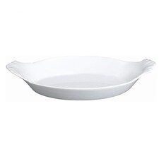 Oval Eared Dishes: Apilco Fine White French Porcelain Dishes 25.5cm x 14cm