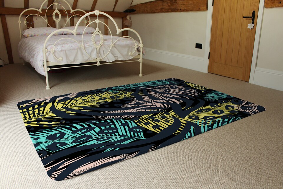image 1 of Animal & Tropical Print Rug | Multi