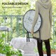 image 3 of Outsunny Round Folding Side Table w/ Imitation Marble Glass Top, White
