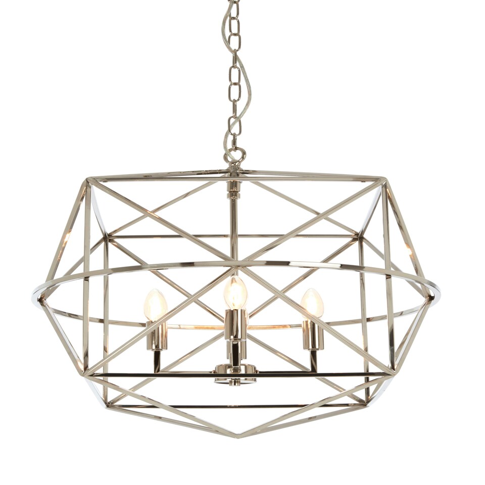 image 1 of Interiors by Premier Hexagonal Chandelier Silver