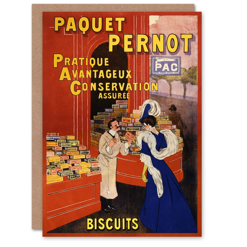 image 1 of Leonetto Cappiello Art Card Biscuits Pernot Vintage Advert