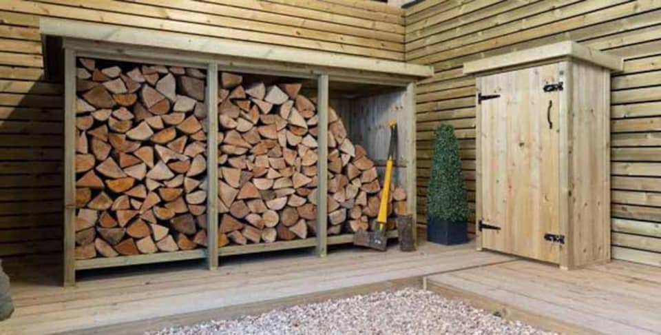 image 1 of Billington Log Store Large - Timber - L96 x W227 x H123 cm