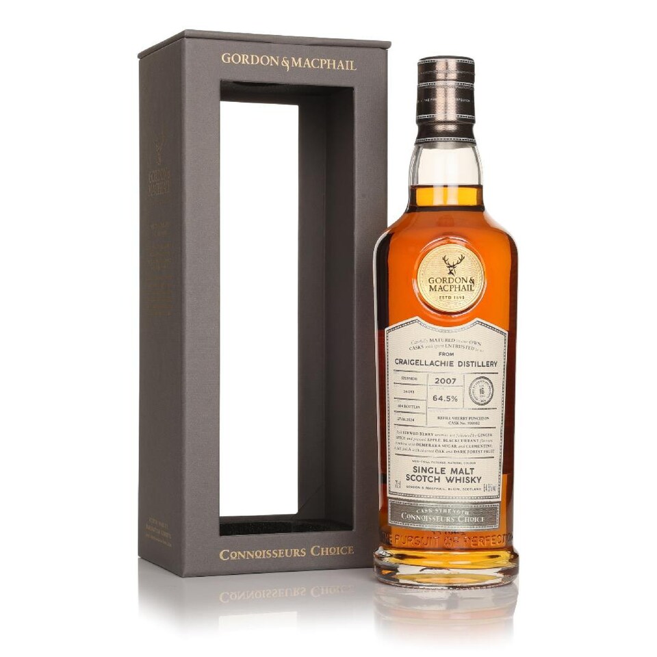image 1 of Craigellachie - Connoisseurs Choice - Single Sherry Cask No. 900582 2007 16 year old Whisky | Multi | Red stewed berries, ginger spice, pressed apple, toffee, raspberry compote, cocoa powder, blackcurrant, Demerara sugar, clementine, dark plum, figs, black pepper | 1
